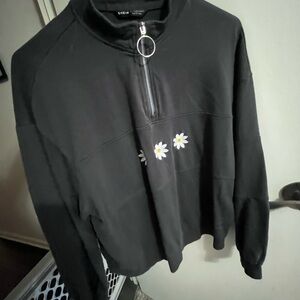 SHEIN Charcoal Half-Zip Sweatshirt